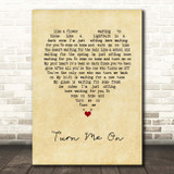 Norah Jones Turn Me On Vintage Heart Song Lyric Print