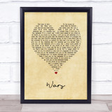 Of Monsters And Men Wars Vintage Heart Song Lyric Print
