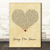 One Direction Drag Me Down Vintage Heart Song Print