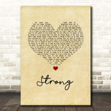 One Direction Strong Vintage Heart Song Lyric Print