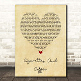 Otis Redding Cigarettes And Coffee Vintage Heart Song Lyric Print