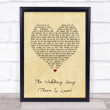 Peter, Paul And Mary The Wedding Song (There Is Love) Vintage Heart Song Lyric Print