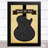 Cameron Boyes Back To You Black Guitar Song Lyric Music Art Print