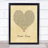 Post Malone Over Now Vintage Heart Song Lyric Print