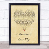 R Kelly I Believe I Can Fly Vintage Heart Song Lyric Print