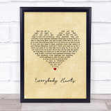 R.E.M. Everybody Hurts Vintage Heart Song Lyric Print
