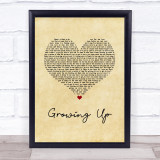 Run River North Growing Up Vintage Heart Song Lyric Print