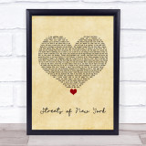 Ryan McMullan Streets of New York Vintage Heart Song Lyric Print