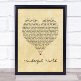Sam Cooke Wonderful World Vintage Heart Song Lyric Print