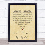 Sam Tompkins You're The Love Of My Life Vintage Heart Song Lyric Print
