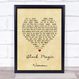 Santana Black Magic Woman Vintage Heart Song Lyric Print