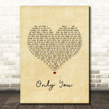 Savage Only You Vintage Heart Song Lyric Print