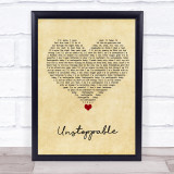 Sia Unstoppable Vintage Heart Song Lyric Print
