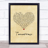 Silverchair Tomorrow Vintage Heart Song Lyric Print
