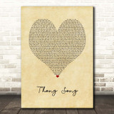 Sisqo Thong Song Vintage Heart Song Lyric Print