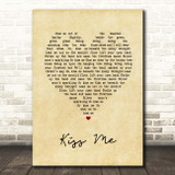 Sixpence None The Richer Kiss Me Vintage Heart Song Lyric Print