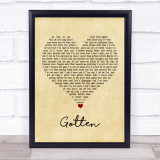 Slash Gotten Vintage Heart Song Lyric Print