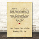 Stevie Nicks Has Anyone Ever Written Anything For You Vintage Heart Song Lyric Print