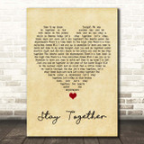 Suede Stay Together Vintage Heart Song Lyric Print