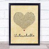 Taylor Swift Untouchable Vintage Heart Song Lyric Print