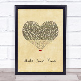 The Courteeners Bide Your Time Vintage Heart Song Lyric Print