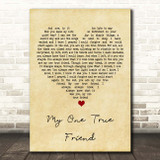 Bette Midler My One True Friend Vintage Heart Song Lyric Print