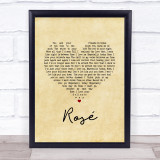 The Feeling Rosé Vintage Heart Song Lyric Print