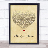 The Jackson 5 I'll Be There Vintage Heart Song Lyric Print