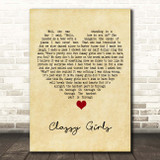 The Lumineers Classy Girls Vintage Heart Song Lyric Print