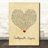 The Maccabees Toothpaste Kisses Vintage Heart Song Lyric Print