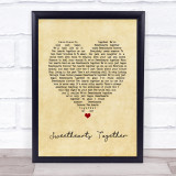The Rolling Stones Sweethearts Together Vintage Heart Song Lyric Print