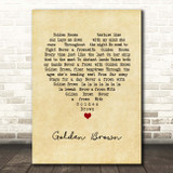 The Stranglers Golden Brown Vintage Heart Song Lyric Print