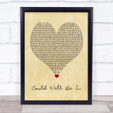 The Streets Could Well Be In Vintage Heart Song Lyric Print
