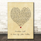 The Used Paradise Lost, A Poem By John Milton Vintage Heart Song Lyric Print