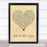 The Who Behind Blue Eyes Vintage Heart Song Lyric Print
