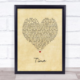 Time Ben's Brother Vintage Heart Song Lyric Print