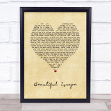 Tom Misch Beautiful Escape Vintage Heart Song Lyric Print