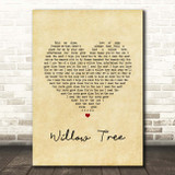 Tom Speight Willow Tree Vintage Heart Song Lyric Print