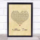 Tom Speight Willow Tree Vintage Heart Song Lyric Print