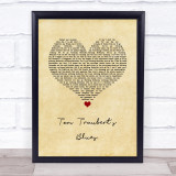 Tom Waits Tom Traubert's Blues Vintage Heart Song Lyric Print