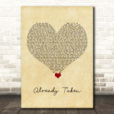 Trey Songz Already Taken Vintage Heart Song Lyric Print