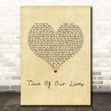 Tyrone Wells Time Of Our Lives Vintage Heart Song Lyric Print