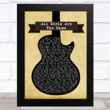 Juice Wrld All Girls Are The Same Black Guitar Song Lyric Music Art Print