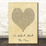 Billy Joel We Didn't Start The Fire Vintage Heart Song Lyric Print