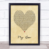 Usher My Boo Vintage Heart Song Lyric Print