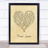 Bing Crosby True Love Vintage Heart Song Lyric Print