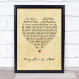 Walter Egan Magnet and Steel Vintage Heart Song Lyric Print