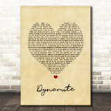 Westlife Dynamite Vintage Heart Song Lyric Print