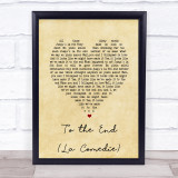 Blur To the End (La Comedie) Vintage Heart Song Lyric Print