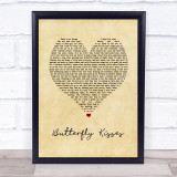 Bob Carlisle Butterfly Kisses Vintage Heart Song Lyric Print